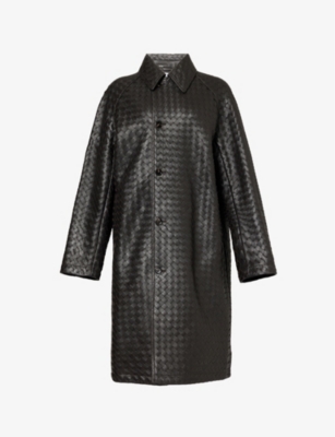 BOTTEGA VENETA: Spread-collar leather coat