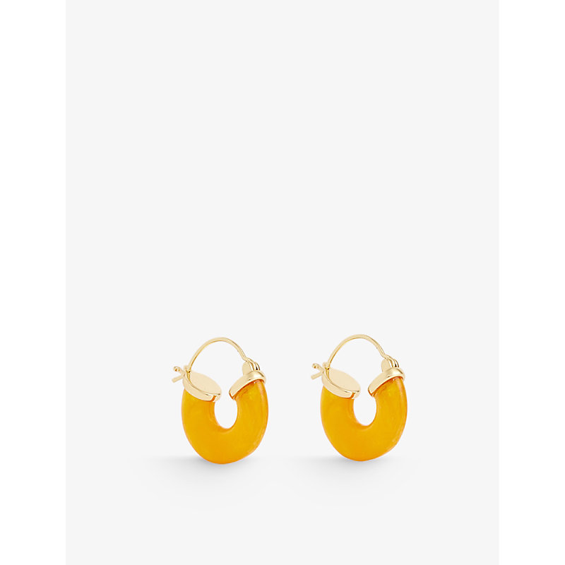 Shop Anni Lu Women's Amber Petit Swell 18ct Yellow Gold-plated Brass And Resin Earrings