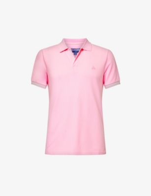 Shop Vilebrequin Palatin Short-sleeved Organic-cotton-piqué Polo Shirt In Guimauve