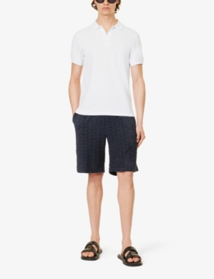 Vilebrequin Pacific Logo-embroidered Cotton-blend Terry Polo Shirt In Blanc