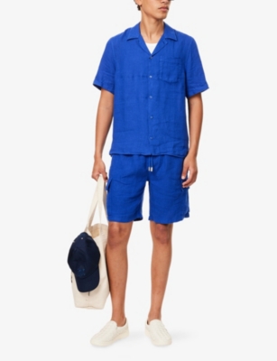 VILEBREQUIN: Charli brand-embroidered linen shirt