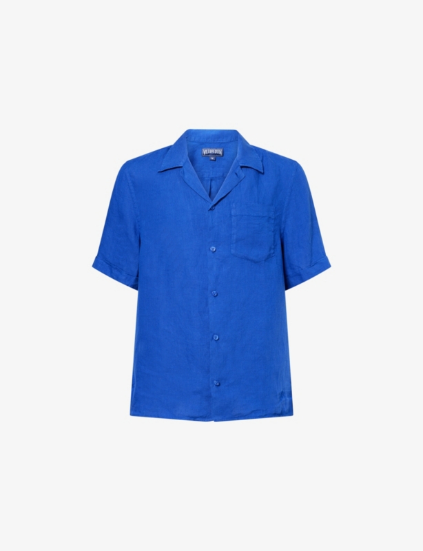 Charli brand-embroidered linen shirt