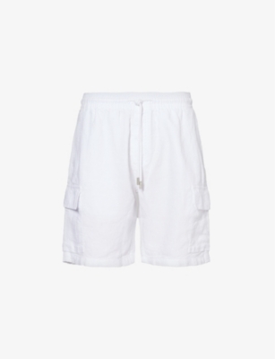 Shop Vilebrequin Mens Blanc Baie Drawstring-waist Linen Shorts