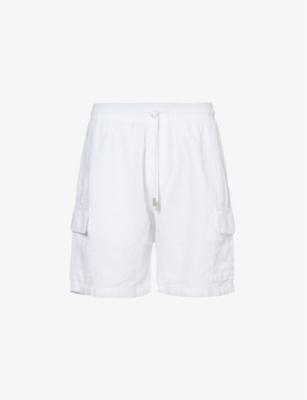 Shop Vilebrequin Men's Blanc Baie Drawstring-waist Linen Shorts