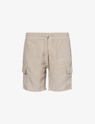 Shop Vilebrequin Baie Drawstring-waist Linen Shorts In Safari
