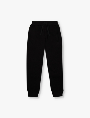 Shop Dolce & Gabbana Brand-plaque Cotton-jersey Jogging Bottoms 6-12 Y In Black