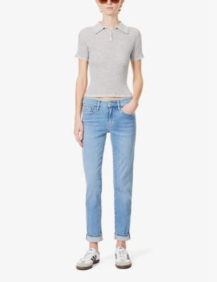 Shop Frame Women's Clearwater Le Garcon Skinny-leg Mid-rise Organic Denim-blend Jeans