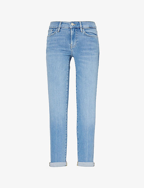 FRAME: Le Garcon skinny-leg mid-rise organic denim-blend jeans