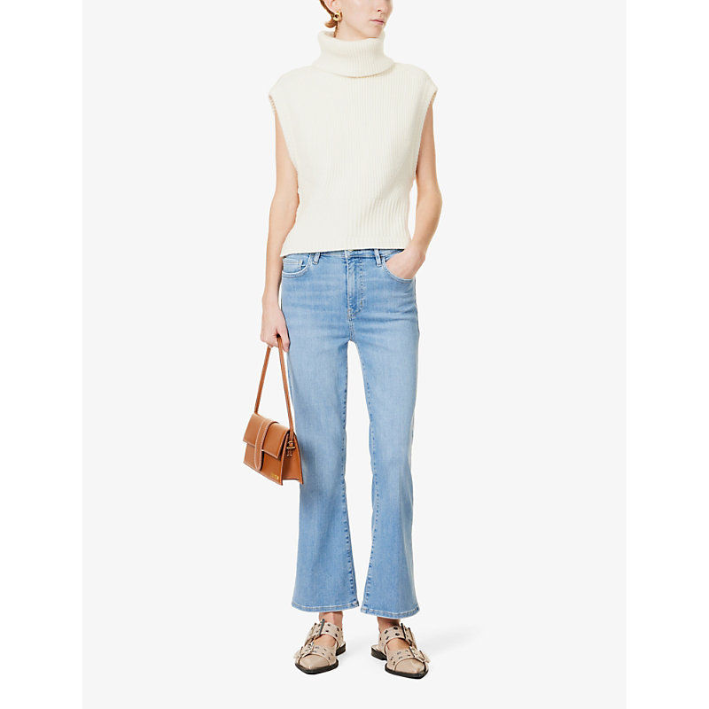 Shop Frame Women's Clearwater Le Crop Mini Straight-leg High-rise Organic Denim-blend Jeans