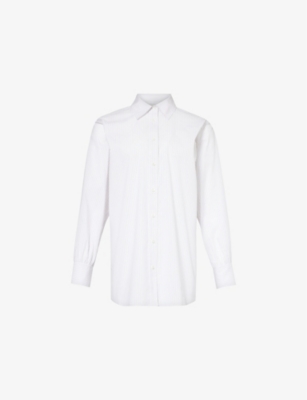 FRAME: Borrowed striped relaxed-fit cotton-poplin shirt