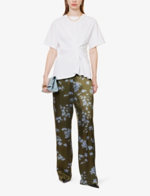 Twist cotton-jersey T-shirt