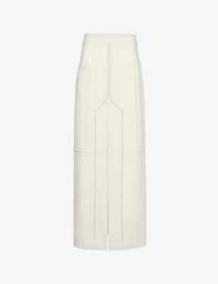 VICTORIA BECKHAM: Deconstructed stretch-woven blend midi skirt