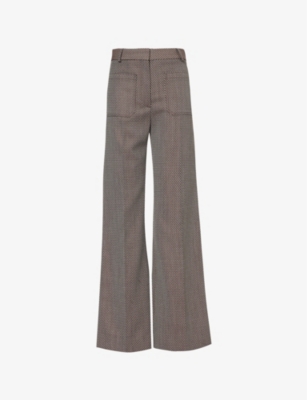 VICTORIA BECKHAM: Alina wide-leg high-rise wool trousers