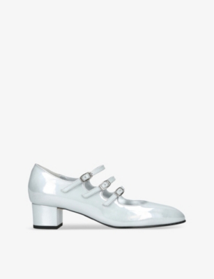 Carel Kina Patent Mary Jane Ballerina Pumps In White/oth