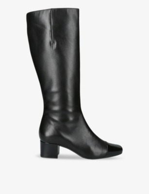CAREL: Malaga leather heeled knee-high boots