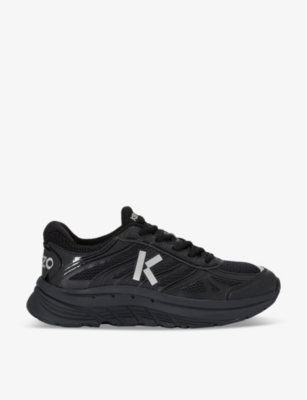 Kenzo Mens Black Pace Runner Brand-embellished Mesh And Shell Low-top Trainers