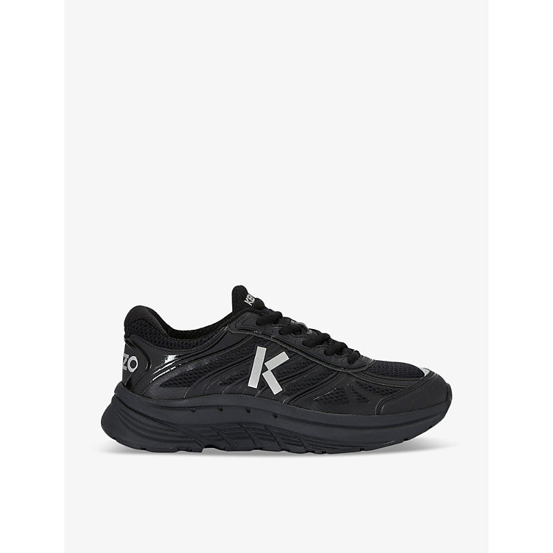 Kenzo Mens Black Pace Runner Brand-embellished Mesh And Shell Low-top Trainers