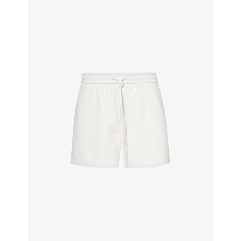 Nanushka Amil Drawstring Waist Faux-leather Shorts In White