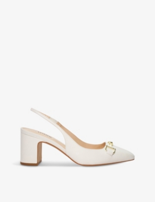 Shop Dune Women's White-leather Detailed Snaffle-chain Leather Courts
