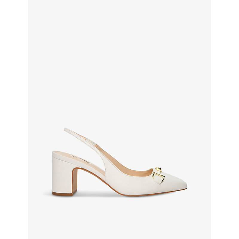 Shop Dune Women's White-leather Detailed Snaffle-chain Leather Courts