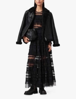 ALLSAINTS: Lorel wool-trim regular-fit sheepskin jacket