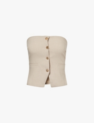 4TH & RECKLESS: Lia strapless stretch-woven top