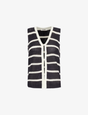 4TH & RECKLESS: Wilma V-neck cotton-blend knitted waistcoat