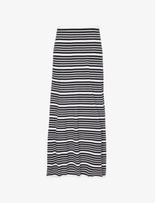 4TH & RECKLESS: Eva stripe-pattern knitted maxi skirt
