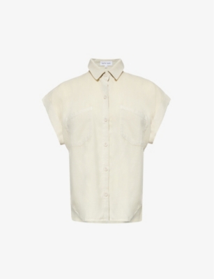 BELLA DAHL: Patch-pocket short-sleeve relaxed-fit woven shirt