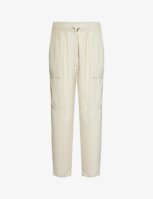 BELLA DAHL: Utility Tie slip-pocket mid-rise straight-fit woven trousers