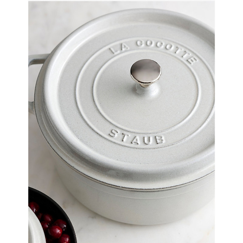 Shop Staub Cocotte Cast-iron Casserole Dish 23.5cm In White Truffle