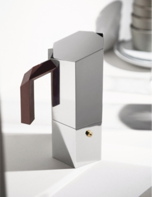 ALESSI MENHIR ESPRESSO 6-CUP MAKER STAINLESS-STEEL COFFEE MAKER SILVER 
