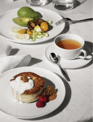 Alessi White Itsumo Porcelain Teacup And Saucer Set In White