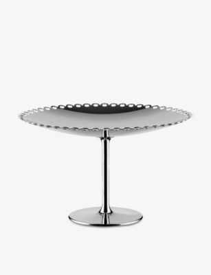 ALESSI: Edges perforated stainless-steel cake stand 14.4cm