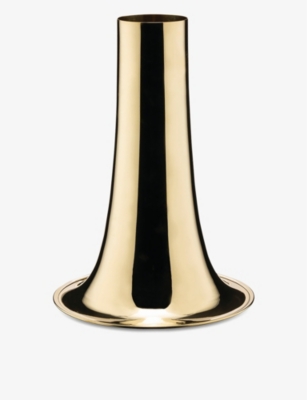 ALESSI: Trumpet large brass vase 32.5cm
