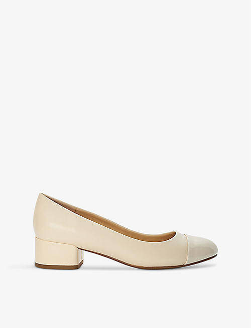 DUNE: Bracket Comfort round-toe leather heeled courts