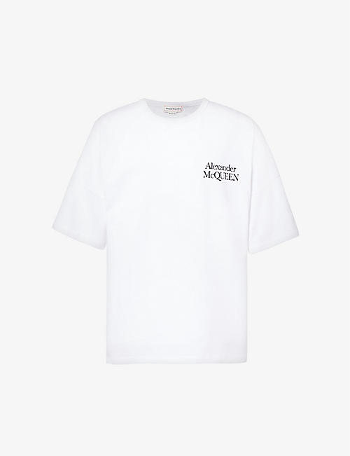 ALEXANDER MCQUEEN: Exploded logo-print cotton-jersey T-shirt