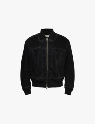 ALEXANDER MCQUEEN: Trompe l'oeil denim bomber jacket