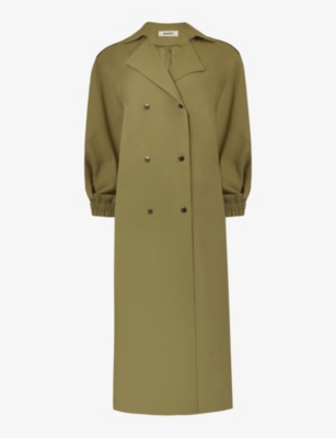 Shop Ro&zo Women's Khaki Belted Relaxed-fit Woven Trench Coat