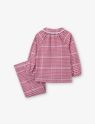 THE LITTLE WHITE COMPANY: Gingham Lace-Trim Cotton Pyjamas 7-12 Years