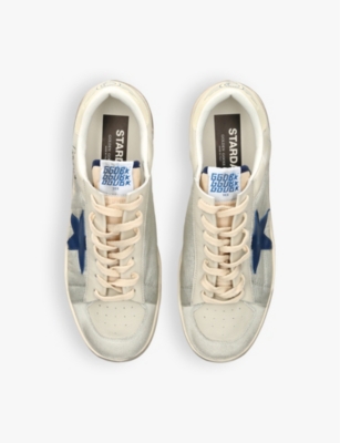 GOLDEN GOOSE MENS WHITE/COMB STARDAN LO SUEDE LOW-TOP TRAINERS EUR 40 / 6 UK