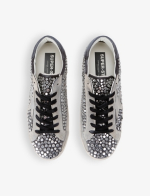 Golden Goose Superstar Studded Leather Low-top Trainers In Black/comb