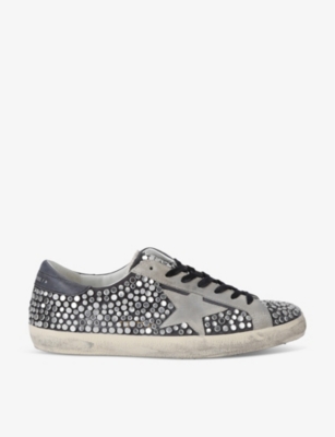 Golden Goose Superstar Studded Leather Low-top Trainers In Black/comb