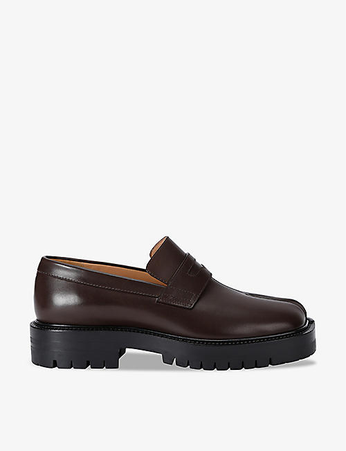 MAISON MARGIELA: Tabi County panelled leather loafers