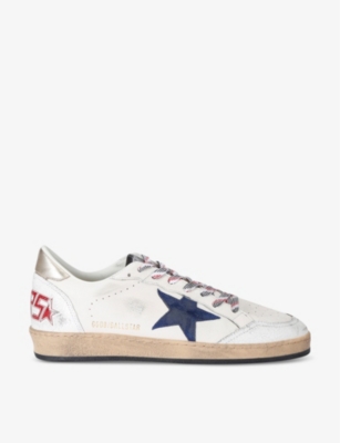 GOLDEN GOOSE: Men's Ballstar star-embroidered leather low-top trainers