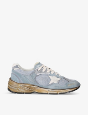 GOLDEN GOOSE: Running Dad contrast-panel leather and suede low-top trainers