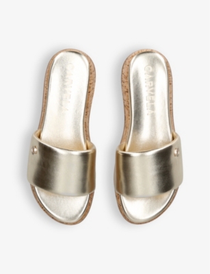Carvela Womens Gold Cloud Metallic Faux-leather Mules In Gold