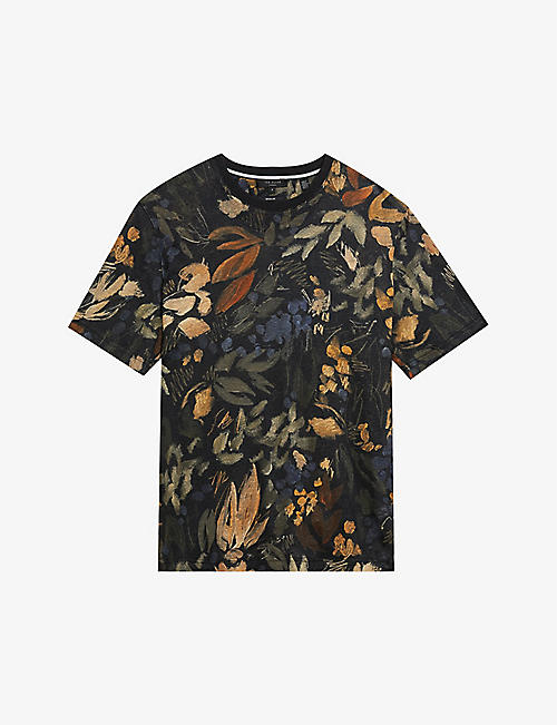 TED BAKER: Allpine graphic-print linen T-shirt