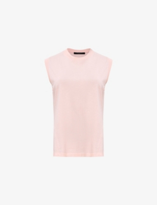 Allsaints Womens Mauve Chalk Pi Imogen Sleeveless Cotton Tank Top Xs