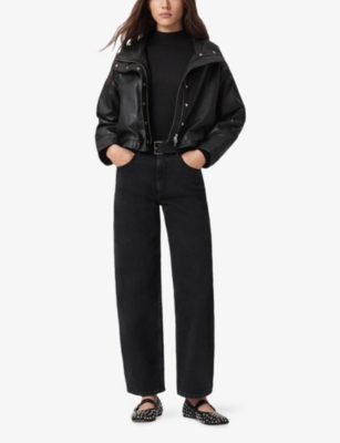 ALLSAINTS: Rina roll-neck long-sleeve stretch-woven top